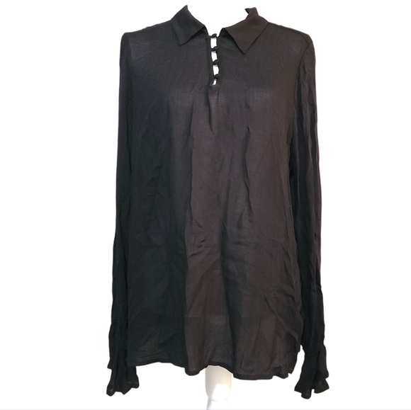 Stetson Tops - Women's Stetson Rayon Twill Solid Western Blouse - Black